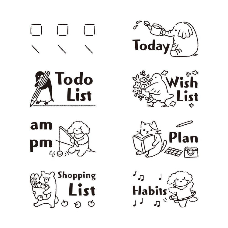 Midori Paintable Rotating Stamp Dial — List — stamp front