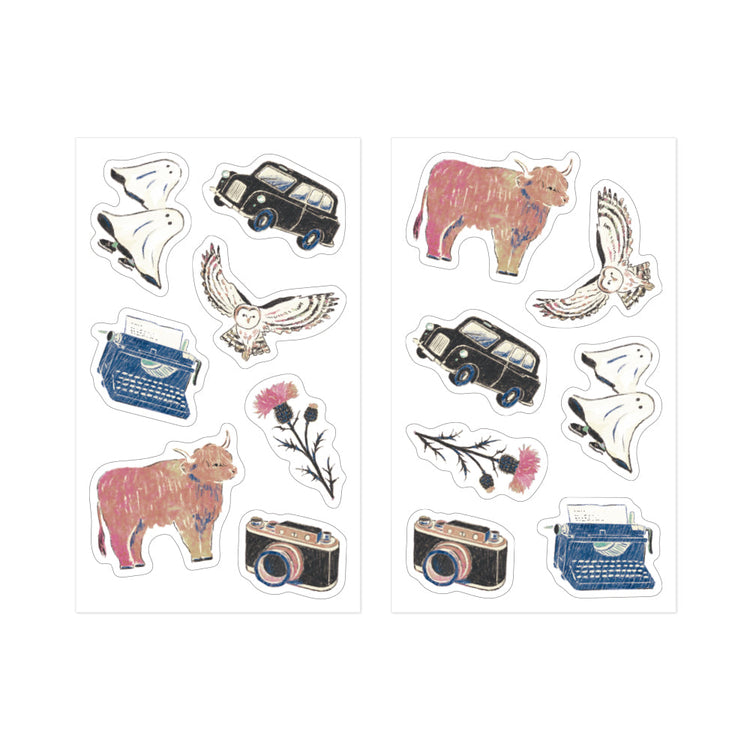 Midori Yuka Takamaru Decoration Stickers — Black — sticker detail