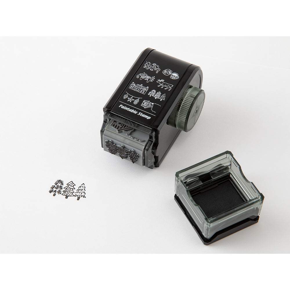 Midori Paintable Rotating Stamp Dial — Nordic Motif — close-up of design