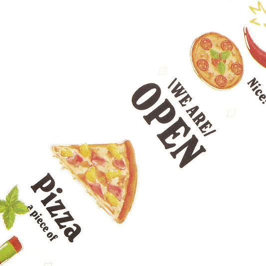 BGM Foil Stamping Masking Tape: Today's Menu — Pizzeria — pattern detail