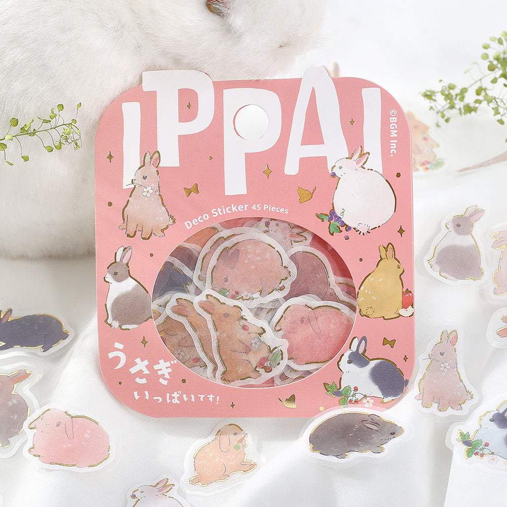 BGM Foil Stamping Flake Seal: Ippai — It's Full of Rabbits — close-up