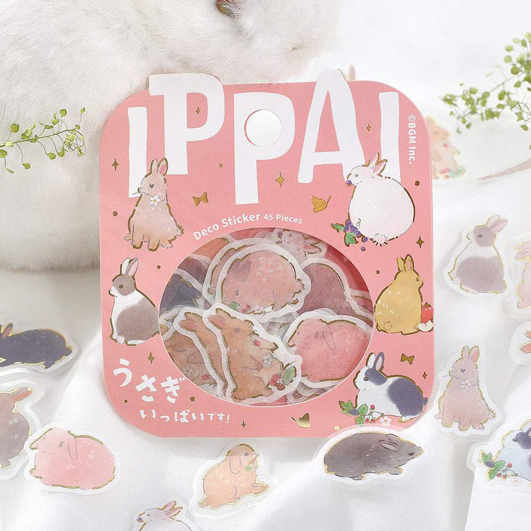 BGM Foil Stamping Flake Seal: Ippai — It's Full of Rabbits — close-up