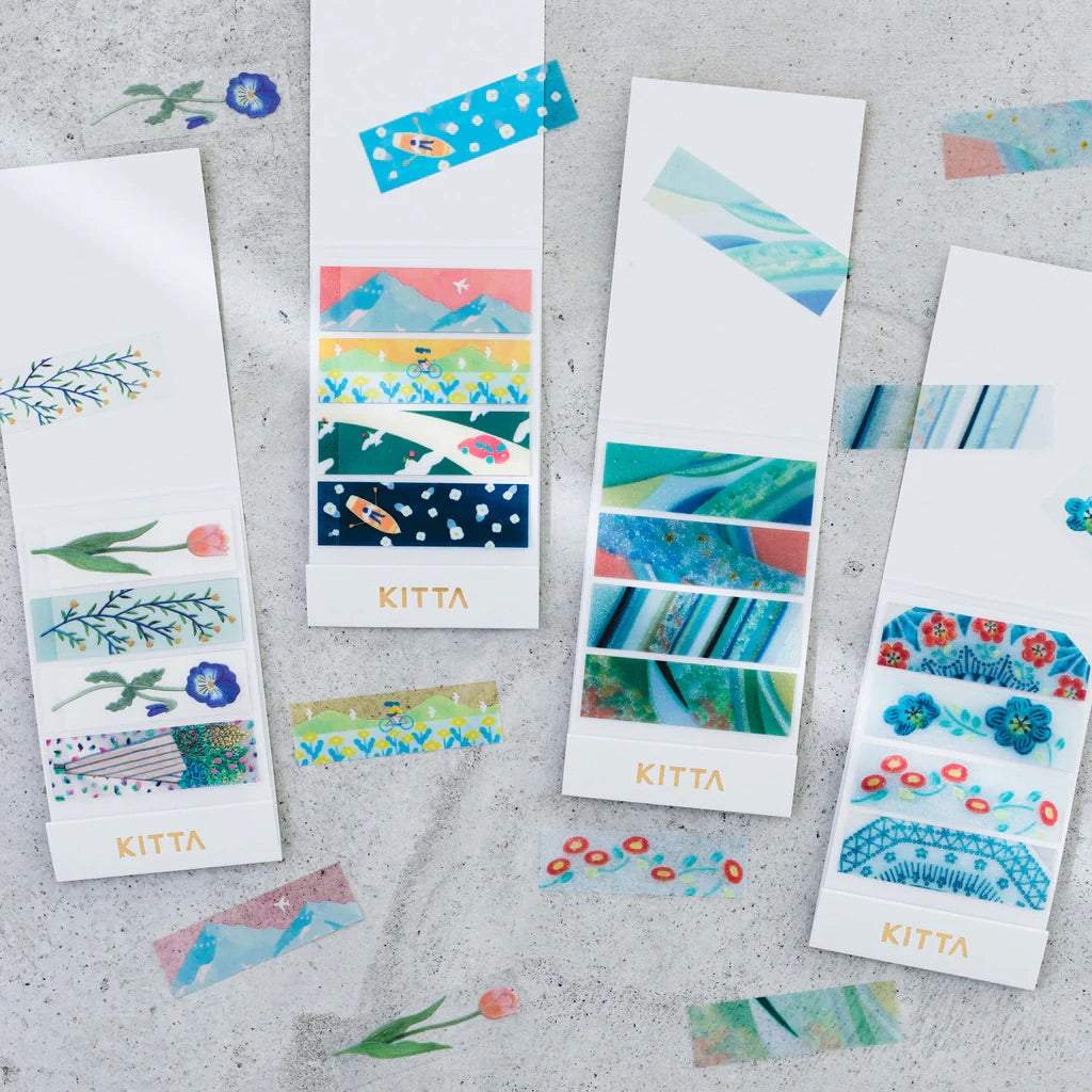 KITTA Masking Tape — Clear Flower — roll side view