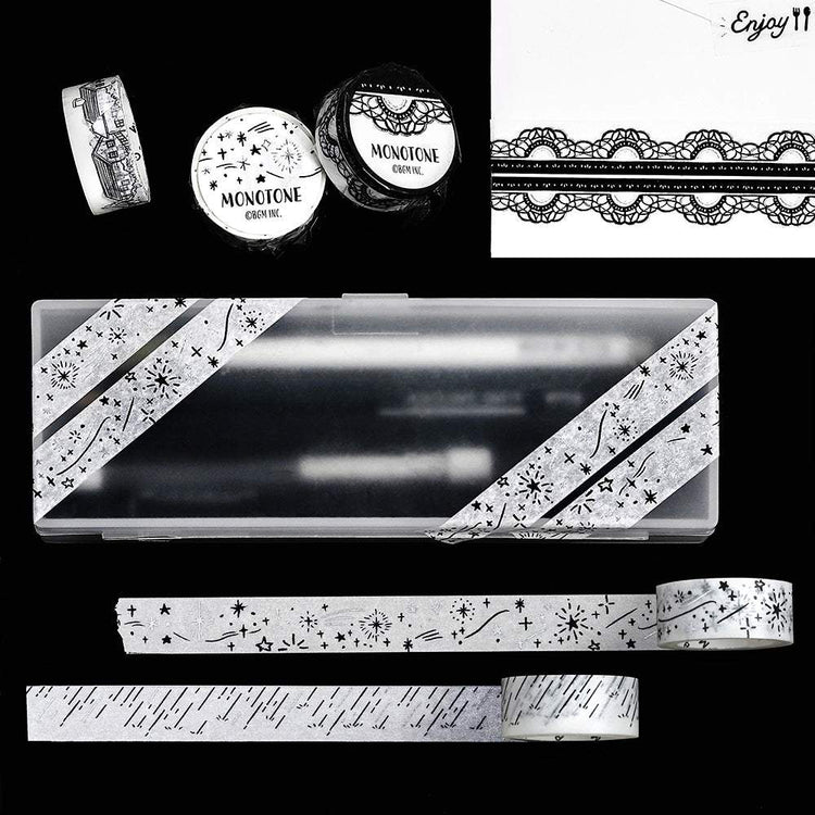 BGM Foil Stamping Masking Tape: Monotone — Rain — with packaging