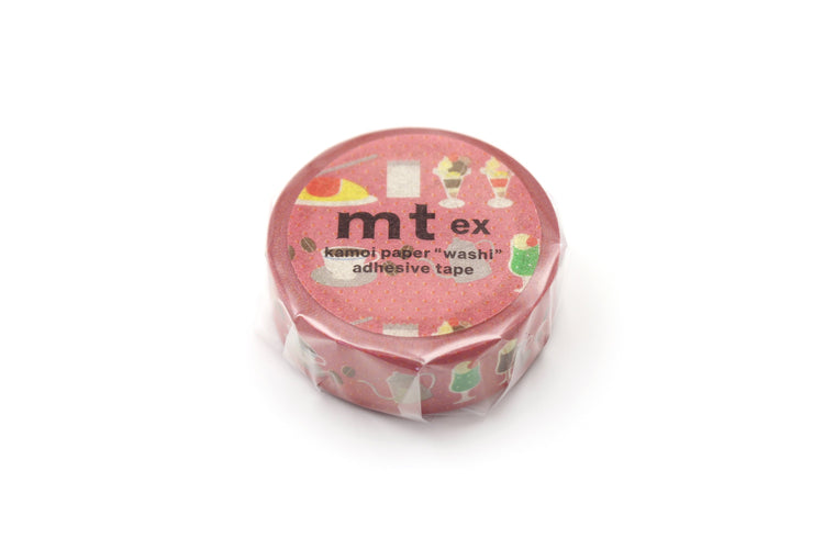 mt EX Washi Tape — Retro Cafe — rolled out on paper