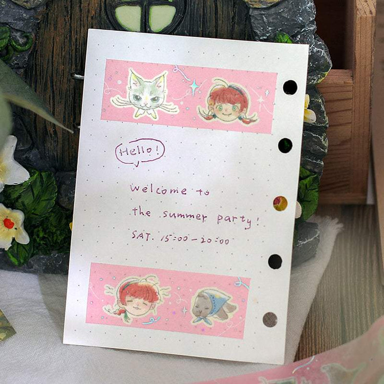 BGM Foil Stamping Masking Tape: Mysterious Journey — Friends — rolled out on paper