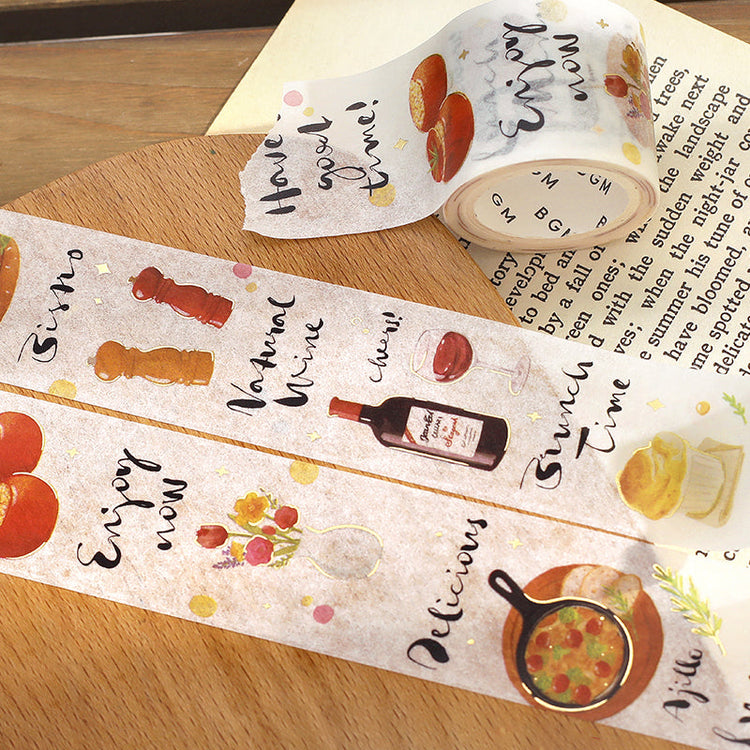 BGM Foil Stamping Masking Tape: Today's Menu — Bistro — with packaging