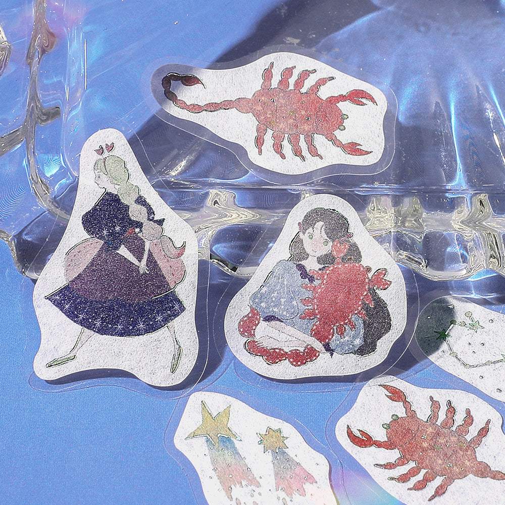 BGM Foil Stamping Flake Seal: Star Poem — Scorpio, Sagittarius & Capricorn — sheet front