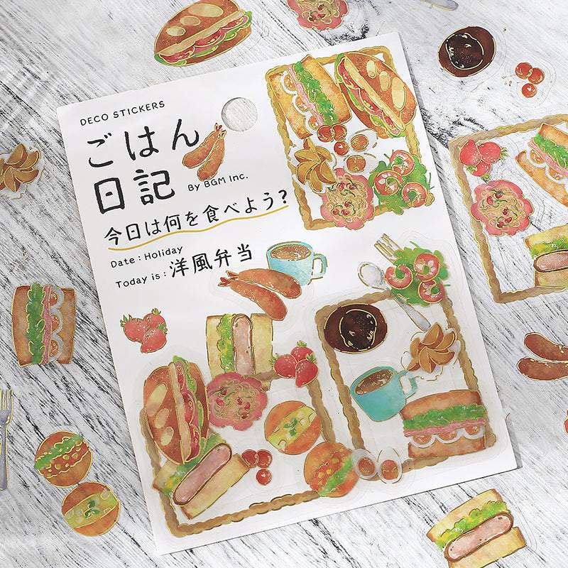 BGM Foil Stamping Clear Seal: Food Diary — Western Style Bento — with packaging