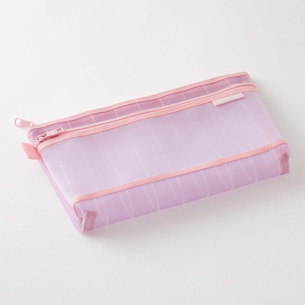Midori Mesh Pen Pouch <Limited Edition> — Stripe Purple — detail view