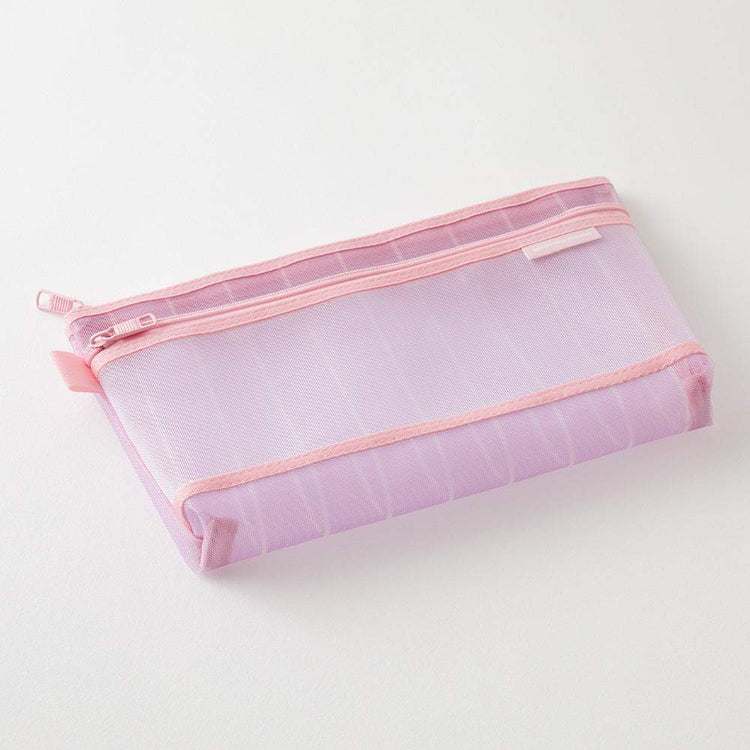 Midori Mesh Pen Pouch <Limited Edition> — Stripe Purple — detail view