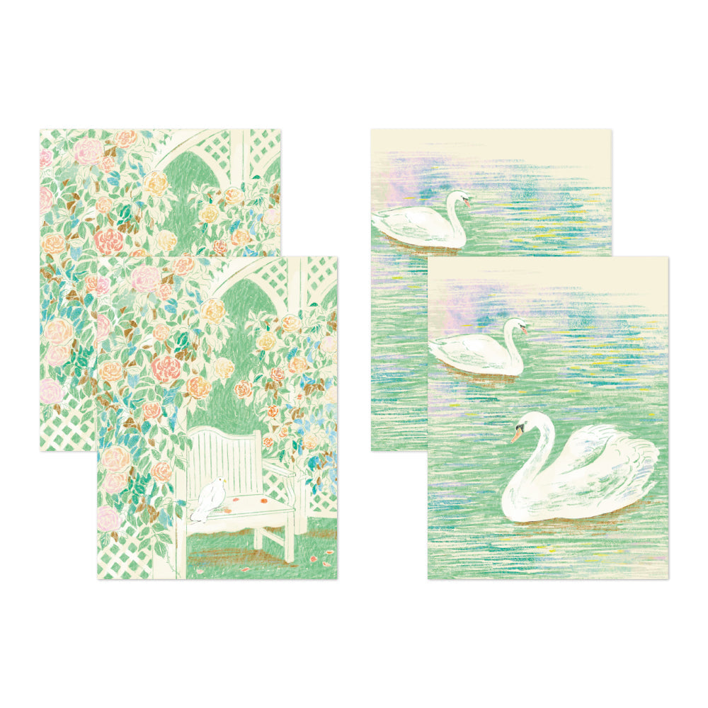 Midori Yuka Takamaru Decoration Stickers — Yellow Green — with packaging
