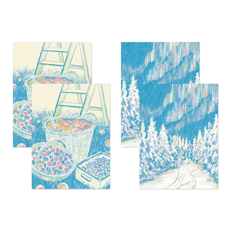 Midori Yuka Takamaru Decoration Stickers — Light Blue — with packaging