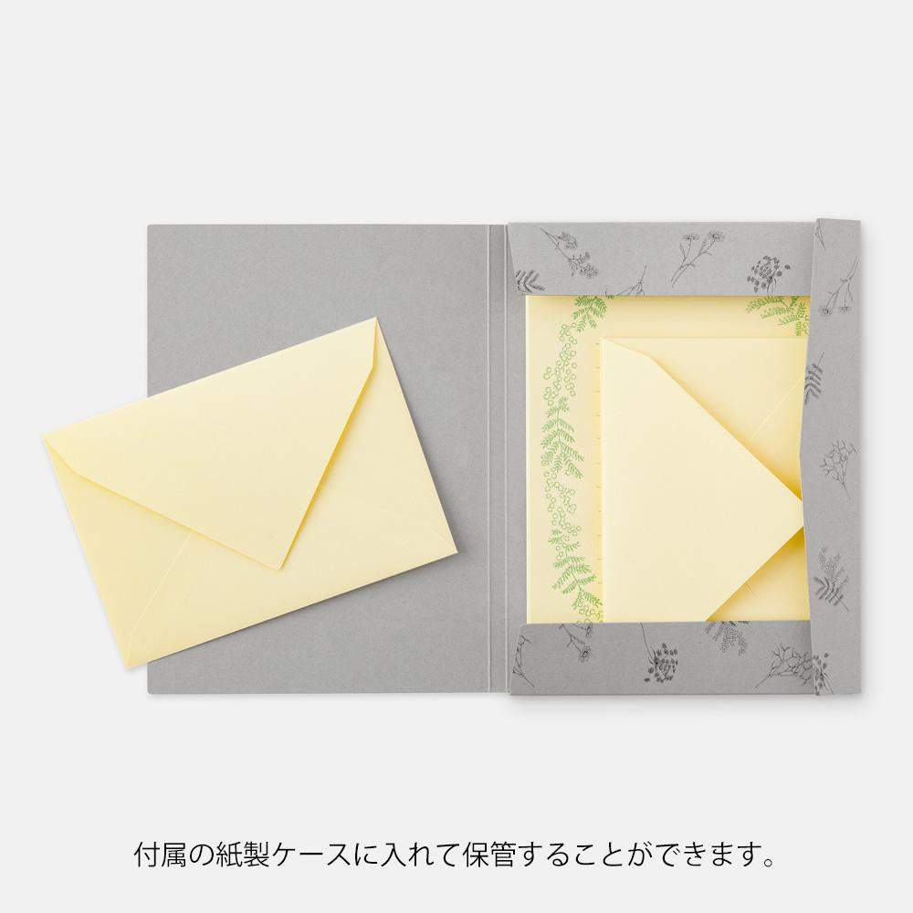 Midori Letter Set Flower Color Washi Paper — Yellow — flat lay