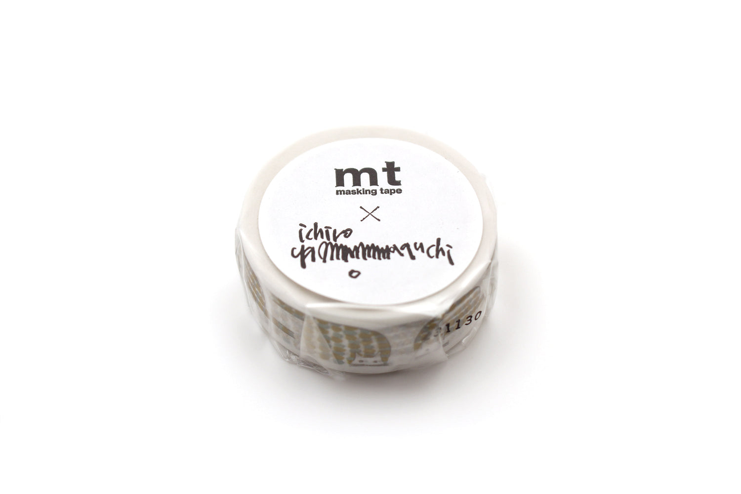 mt x Yamaguchi Ichiro Washi Tape — Neko — rolled out on paper