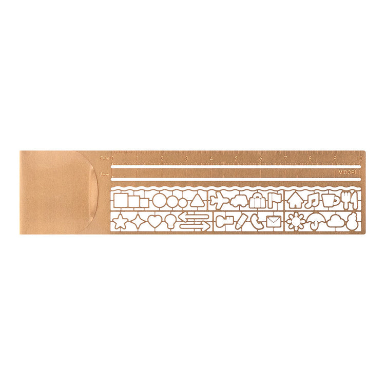 Midori Clip Ruler — Copper A — angle view