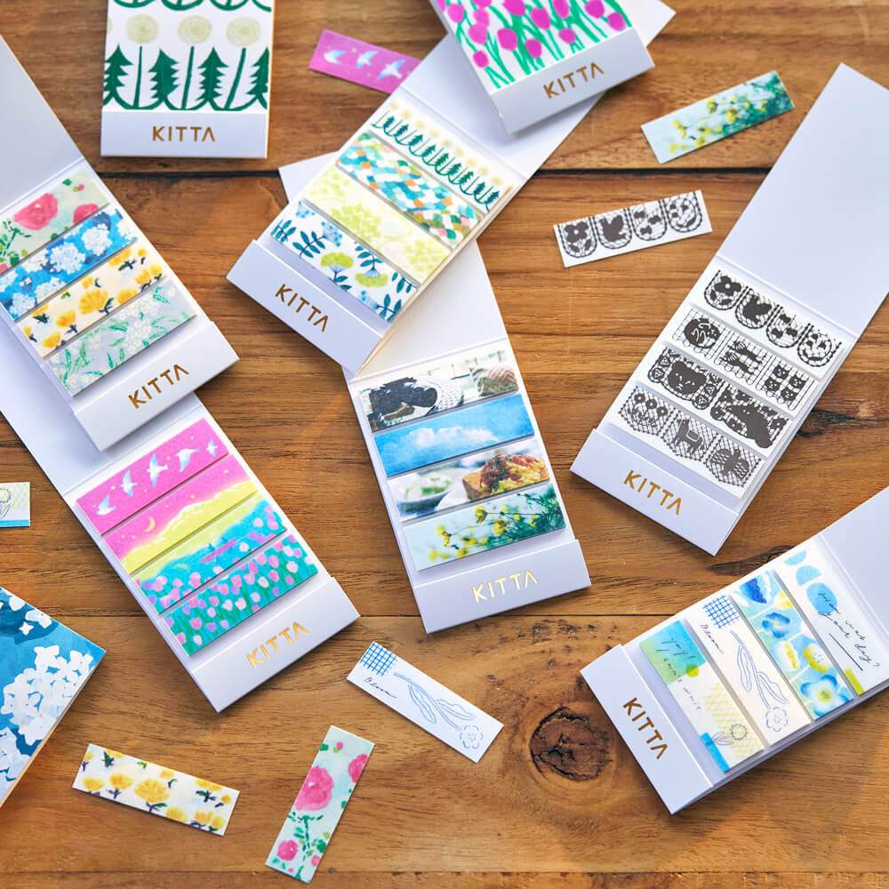 KITTA Masking Tape — Flower 7 — rolled out on paper