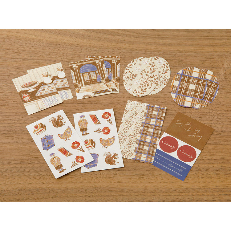 Midori Yuka Takamaru Decoration Stickers — Brown — sheet front