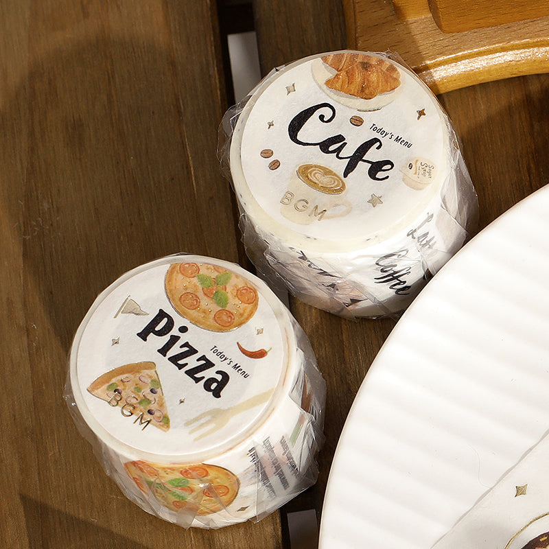 BGM Foil Stamping Masking Tape: Today's Menu — Pizzeria — colour close-up