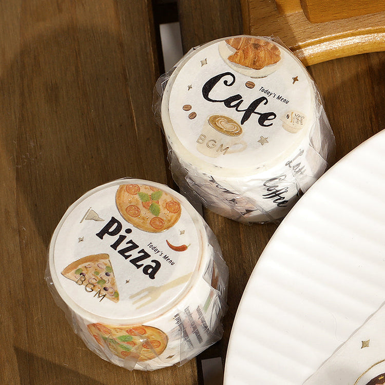 BGM Foil Stamping Masking Tape: Today's Menu — Pizzeria — colour close-up