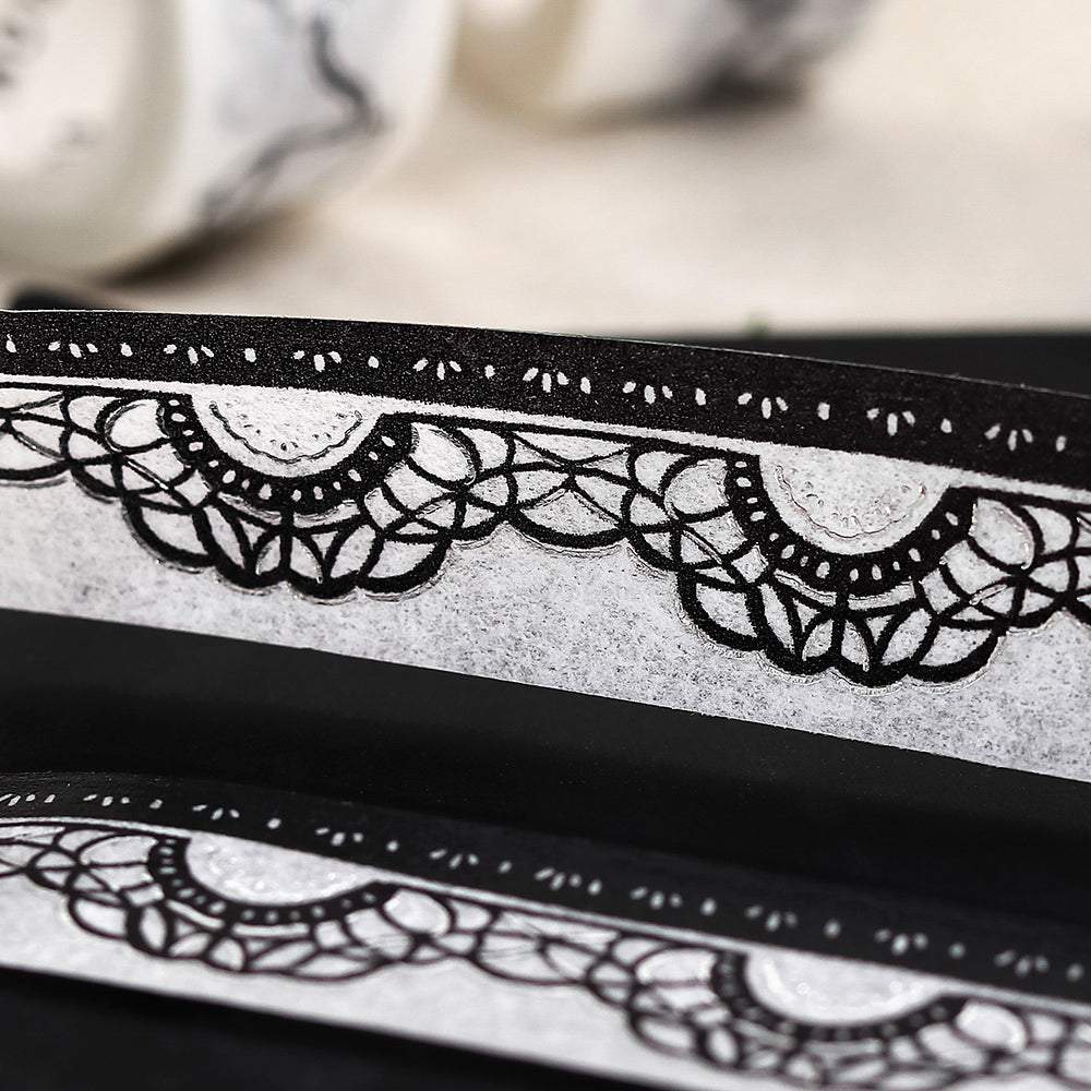 BGM Foil Stamping Masking Tape: Monotone — Lace — rolled out on paper