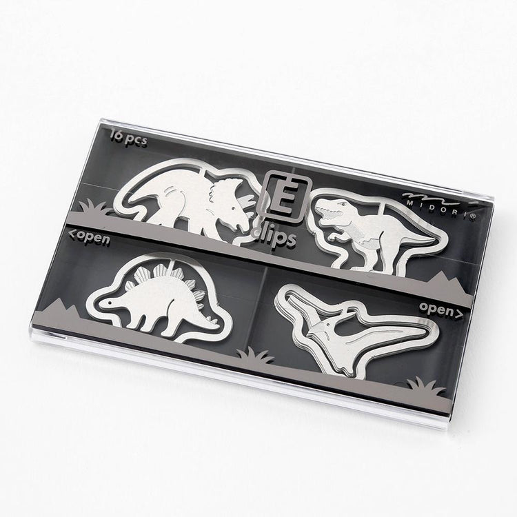 Midori E-Clips Etching Paper Clips — Leaf/Fruit/Necklace/Flower/Space/Stationery — front view