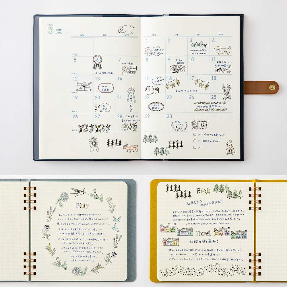 Midori Paintable Rotating Stamp Dial — Life — flat lay