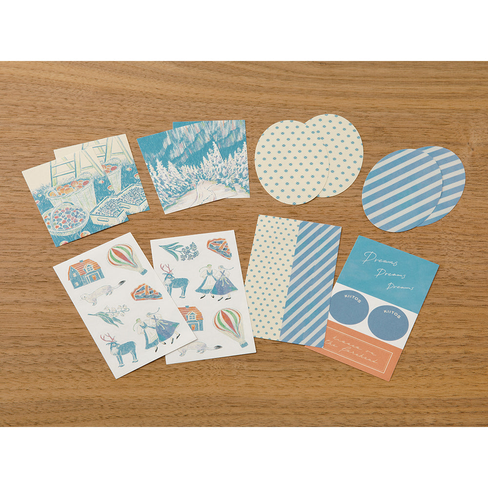 Midori Yuka Takamaru Decoration Stickers — Light Blue — sheet front