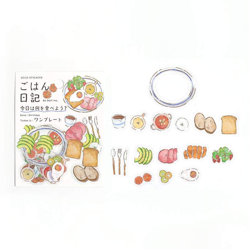 BGM Foil Stamping Clear Seal: Food Diary — One Plate — sheet front