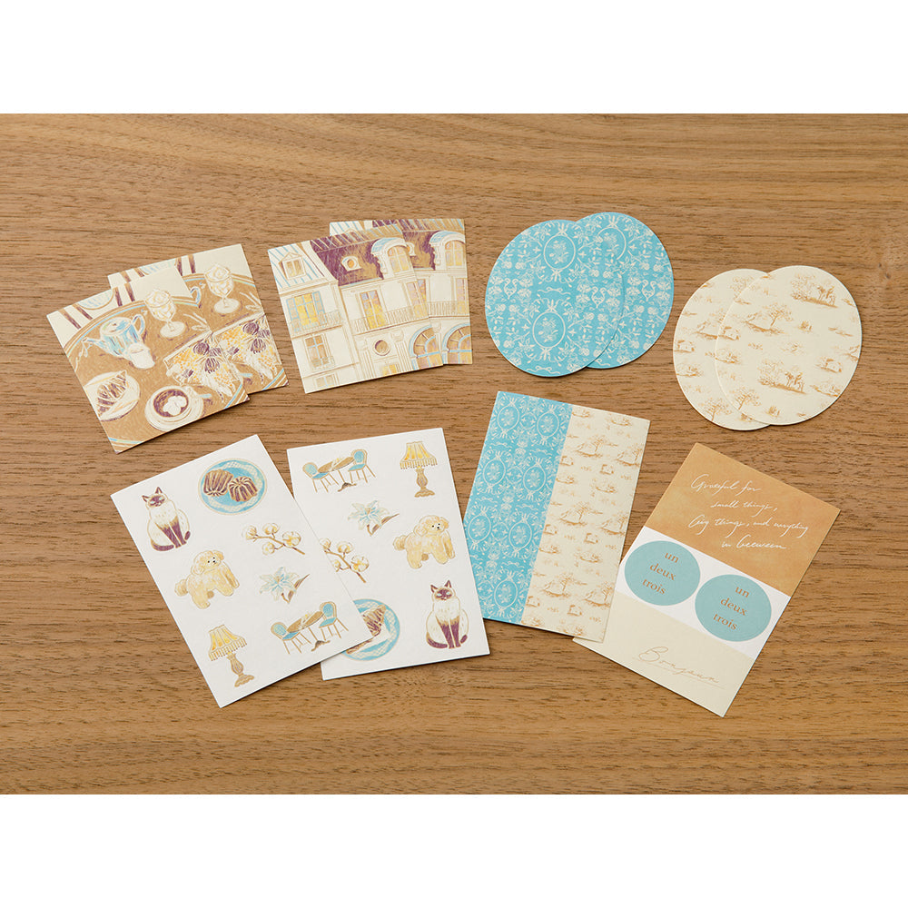 Midori Yuka Takamaru Decoration Stickers — Beige — sheet front