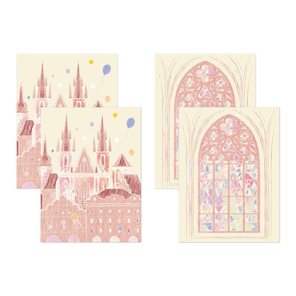 Midori Yuka Takamaru Decoration Stickers — Pink — with packaging