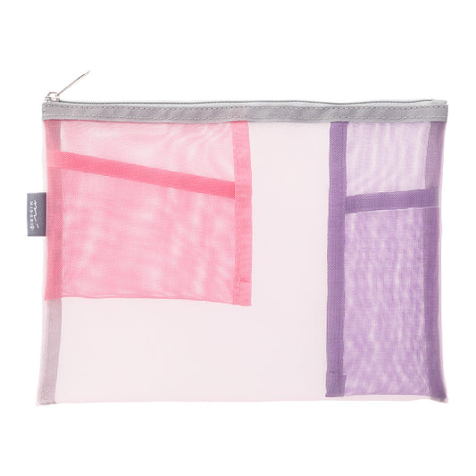Midori Pen & Tool Pouch Mesh — Pink — detail view
