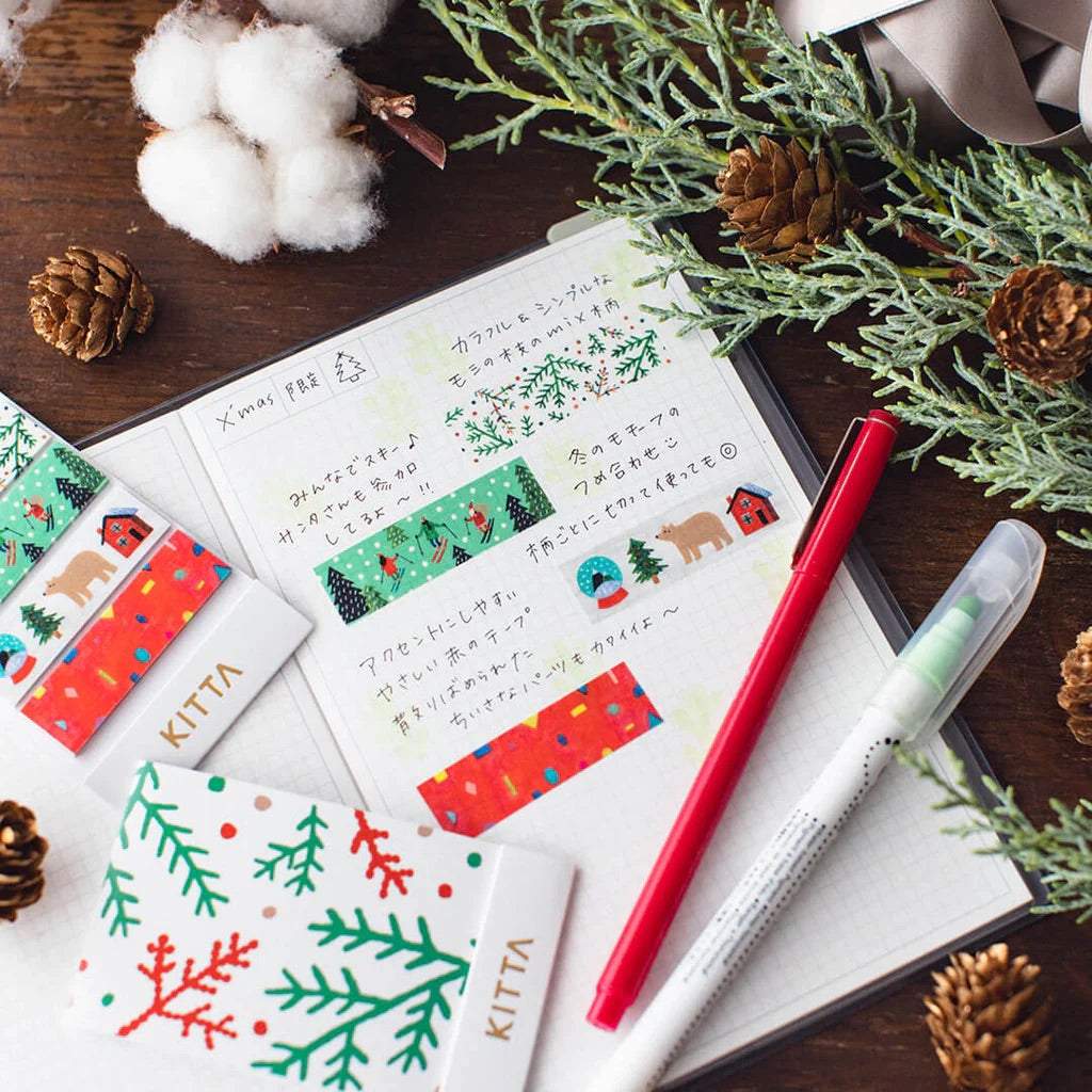 KITTA Limited Edition Masking Tape — Christmas — roll side view