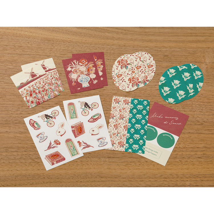 Midori Yuka Takamaru Decoration Stickers — Dark Red — sheet front