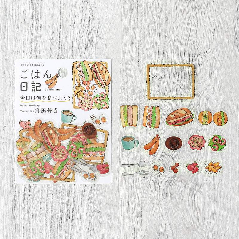 BGM Foil Stamping Clear Seal: Food Diary — Western Style Bento — sheet front