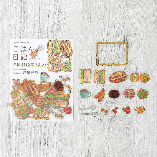 BGM Foil Stamping Clear Seal: Food Diary — Western Style Bento — sheet front