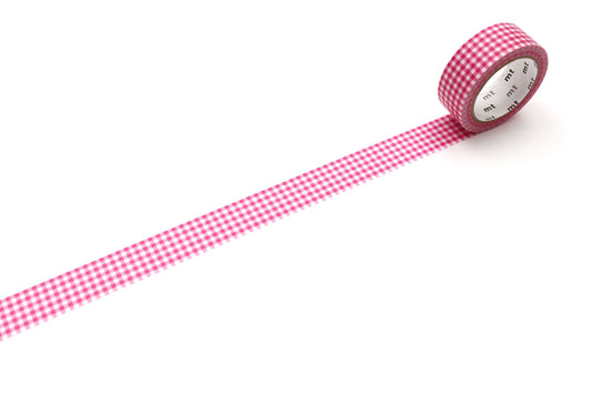 mt 1P Washi Tape — Delicate Checkered Pink — pattern detail