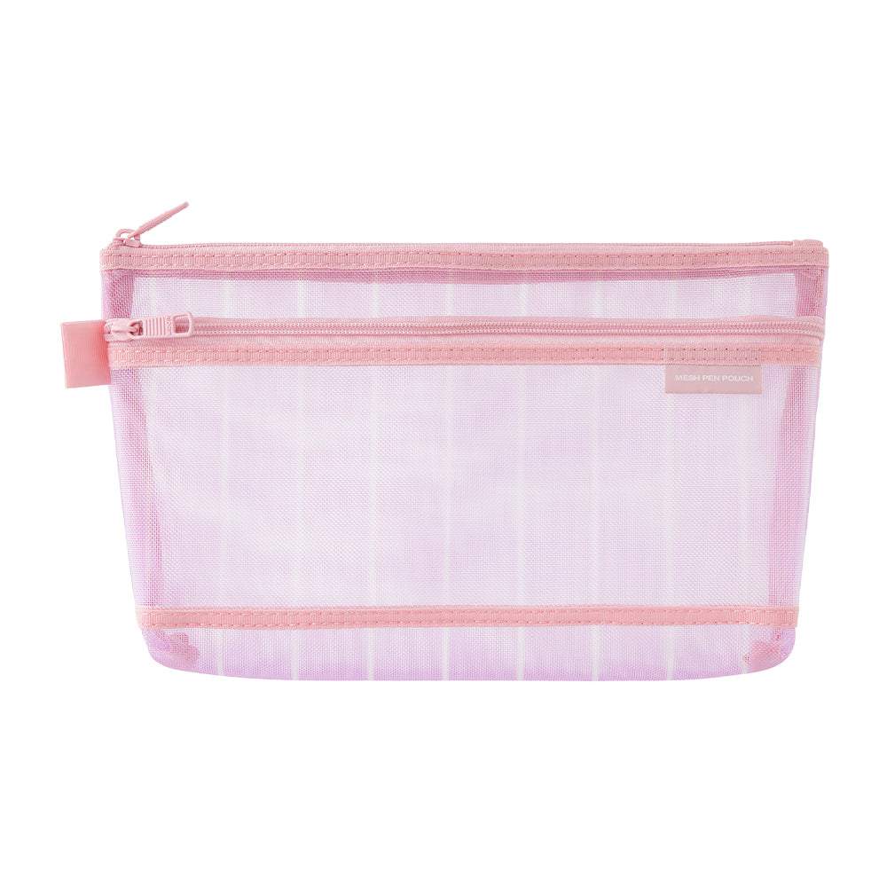 Midori Mesh Pen Pouch <Limited Edition> — Stripe Purple — front view