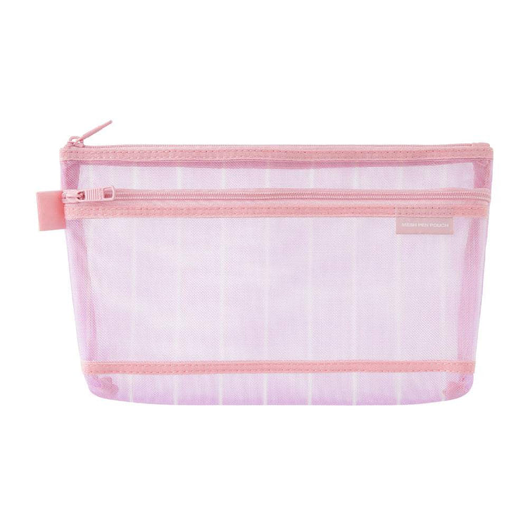 Midori Mesh Pen Pouch <Limited Edition> — Stripe Purple — front view