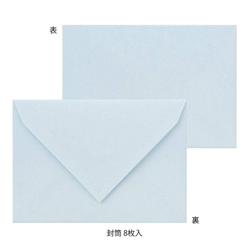Midori Letter Set Flower Color Washi Paper — Blue — with packaging
