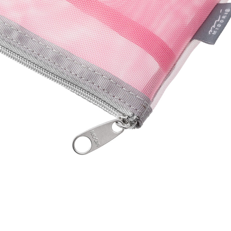 Midori Pen & Tool Pouch Mesh — Pink — with packaging