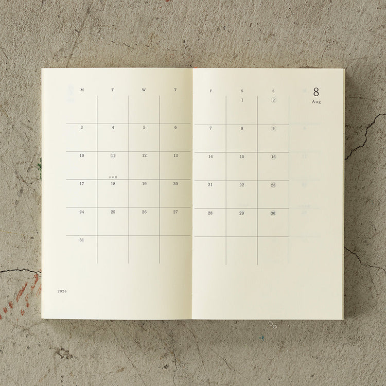 MD Notebook Diary (B6 Slim) 2026 — size reference