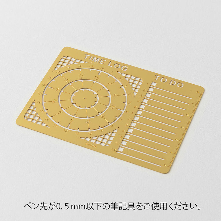 Midori Brass Calendar Template — Time Log — with packaging