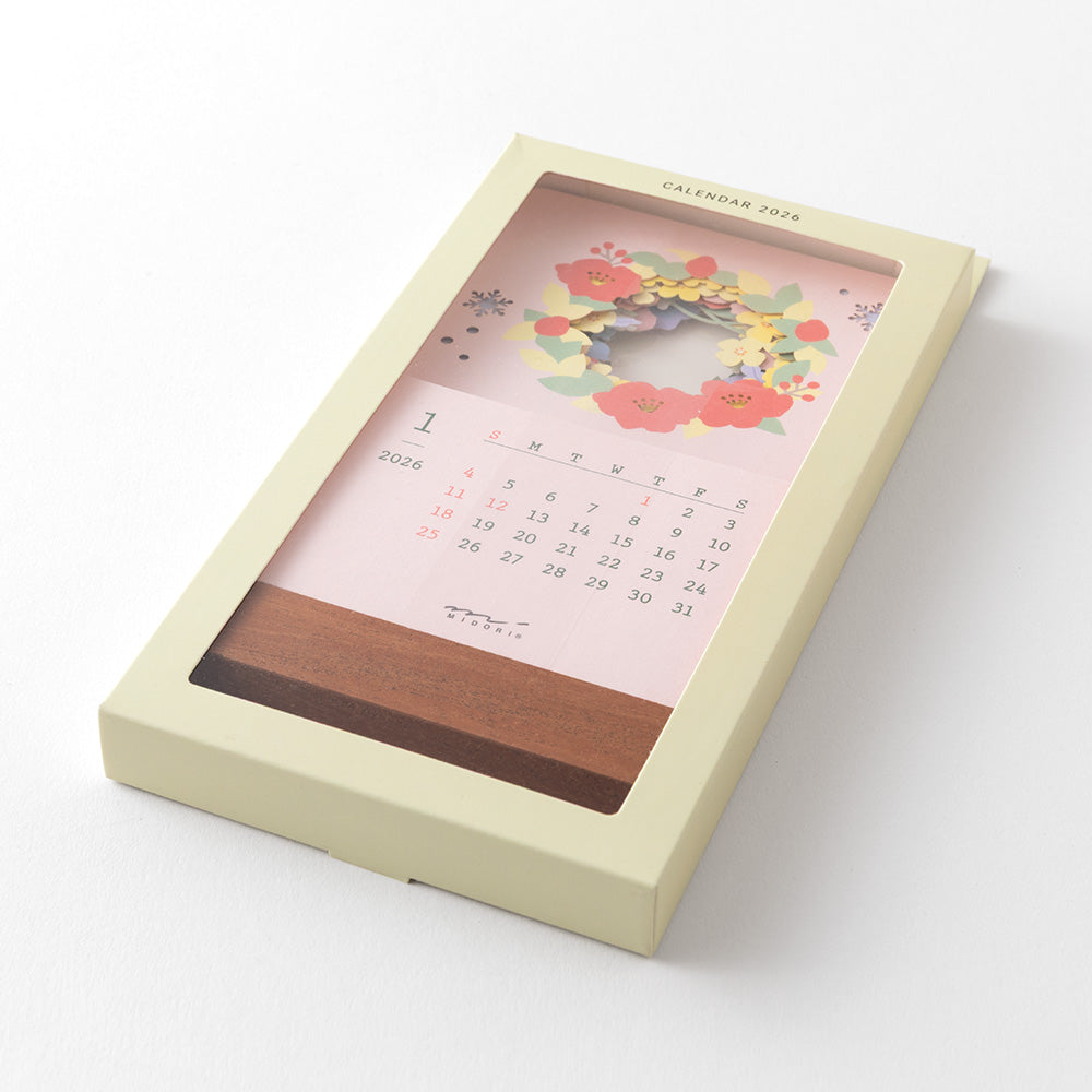 Midori Laser-Processing Calendar <2026> — Flowers — detail view