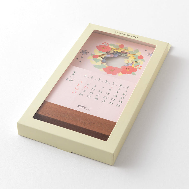 Midori Laser-Processing Calendar <2026> — Flowers — detail view
