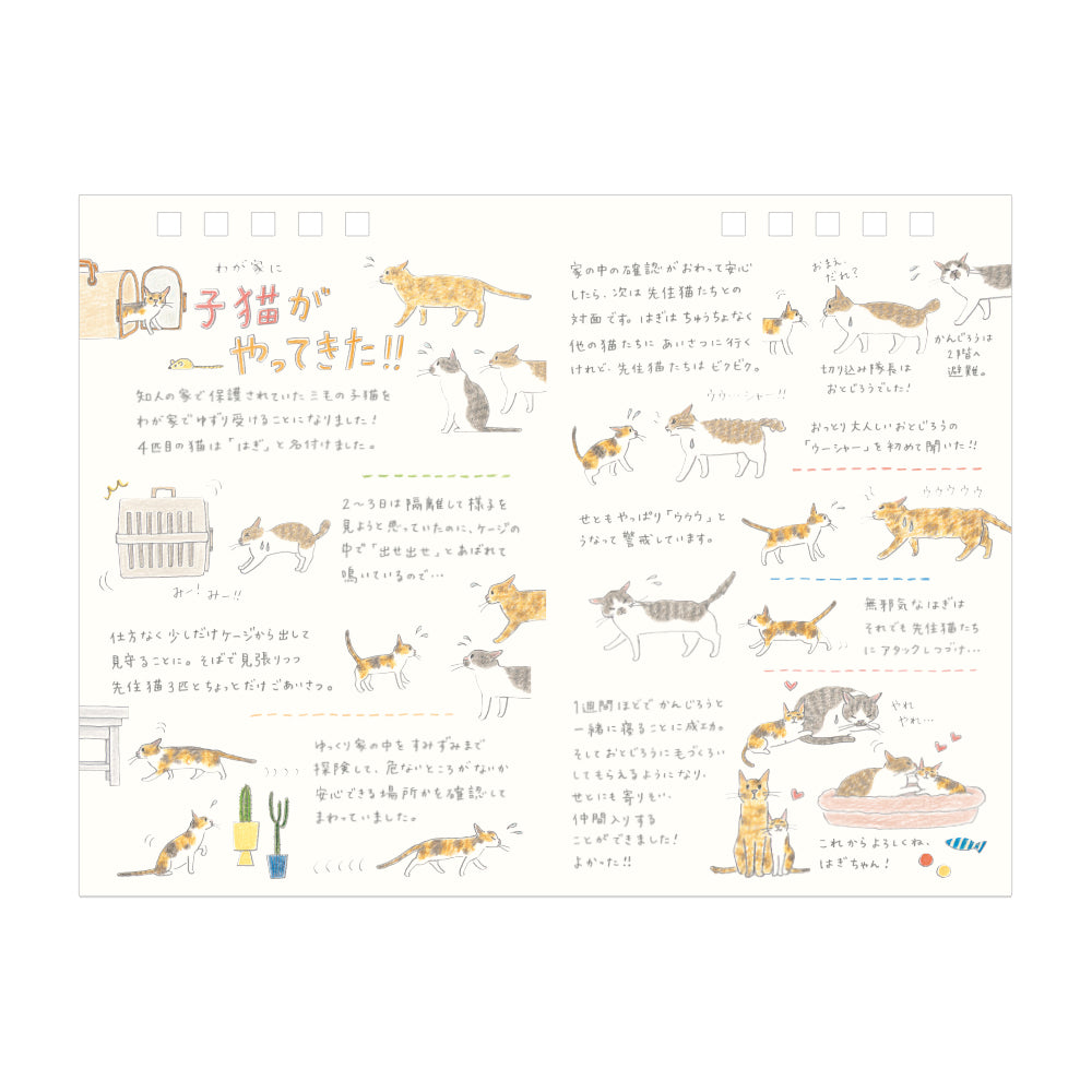 Midori Calendar Ring <2026, M> — Cat — flat lay
