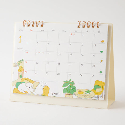 Midori Calendar Ring <2026, M> — Dog — detail view