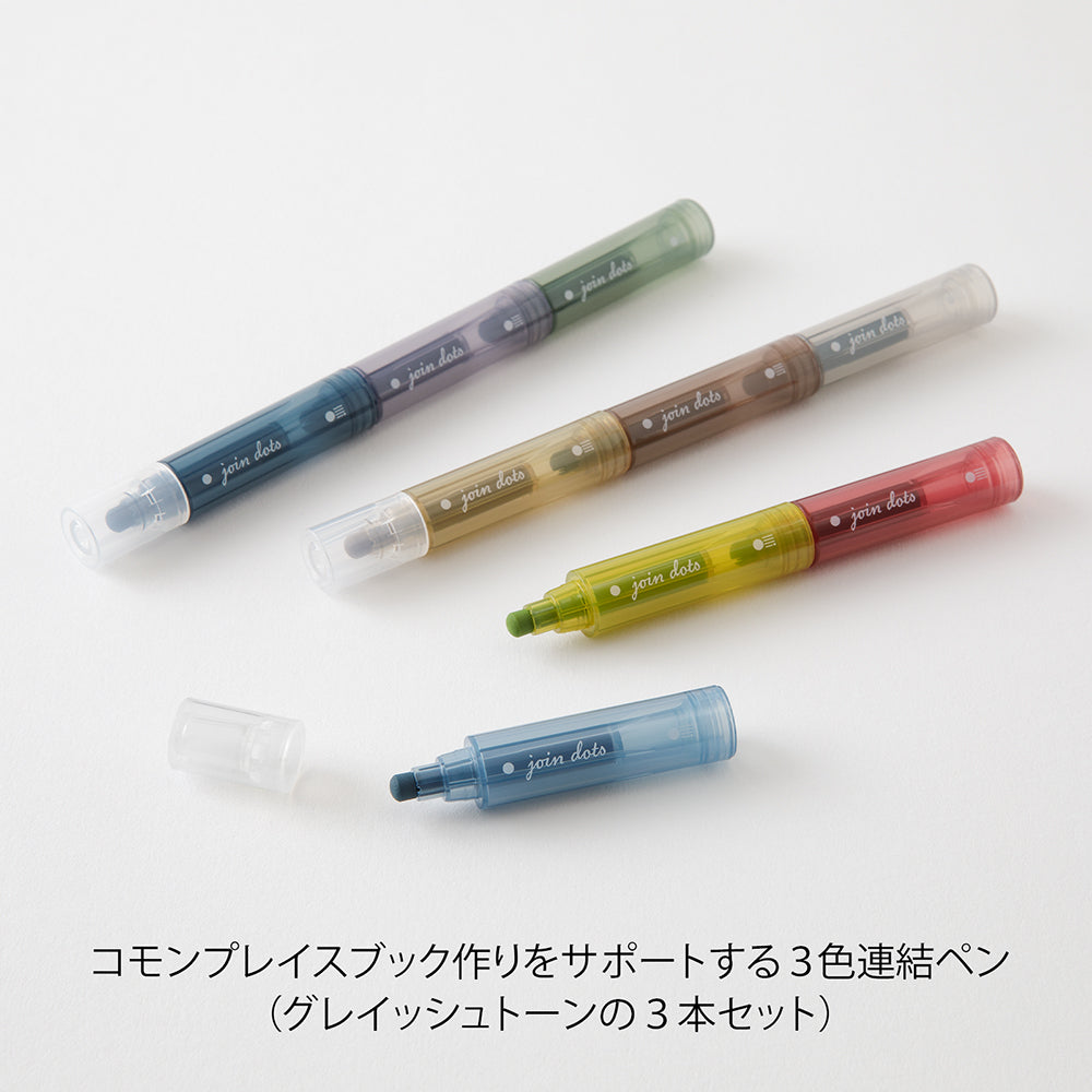Midori Connecting Pen Join Dots - Grayish Tone Set A (3 Colors)