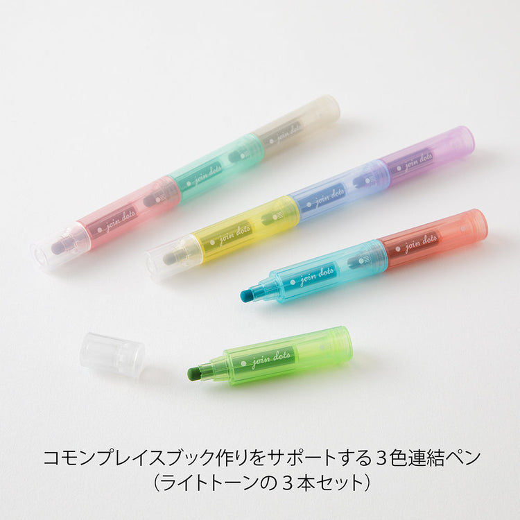 Midori Connecting Pen Join Dots - Light Tone Set A (3 Colors)