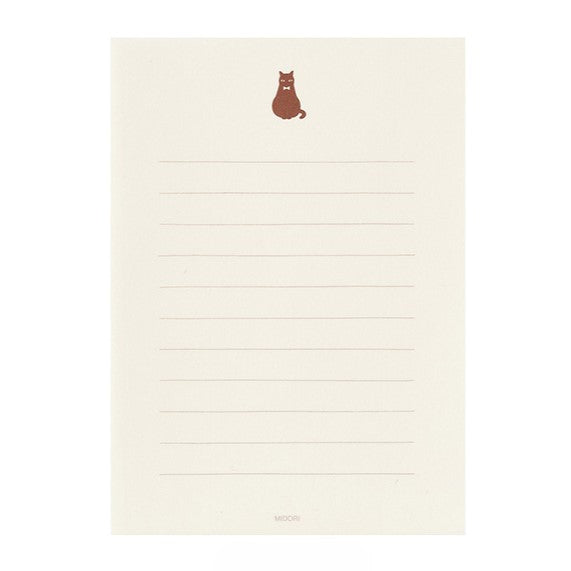 Midori Letter Paper & Envelopes with Stickers — Black Cat A — with packaging